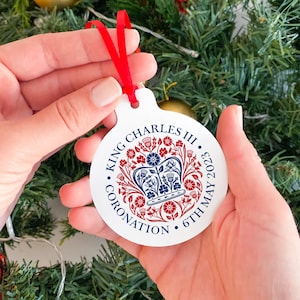 Coronation official emblem ornament / HM King Charles III gift for her him / King souvenir / Commemorative Celebration Royal Party Decor