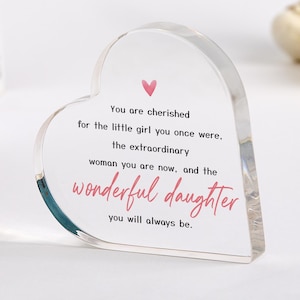 Gift for Daughter Heart Plaque Sentimental Gift for Her Cherished Keepsake from Mum or Dad Daughter&#39;s Birthday Christmas Present for Her