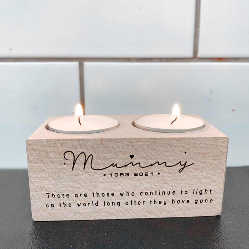 Personalised in Loving Memory Tealight Holder / Wooden Etsy