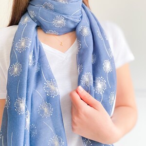 Dandelion foil print cotton scarf in a personalised gift box / 6 colours / Gift for mum / Scarves for women / Mother's day gift for mummy image 5