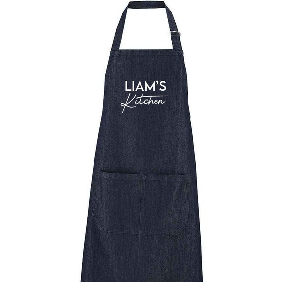 Grembiule da cucina personalizzato da uomo in denim con nome / Regalo per  lui / Compleanno da uomo Regalo di Natale per la festa del papà / Papà Zio  Nonno Capo chef -  Italia