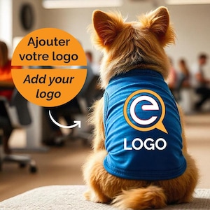 T-Shirt pour chien personnalisée avec logo, Petite entreprise, animaux de compagnie, chien et chat