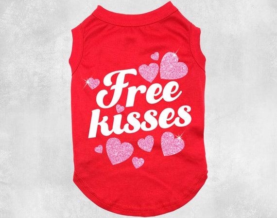 Free Kisses T Shirt in Fabric for Dogs Etsy