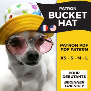 Patrón de costura de gorro de pescador para perro - patrón de costura en pdf - Idioma: francés e inglés
