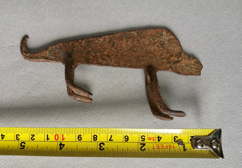 Tribal Art Collectible An Unusual Lobi Tribe Iron Chameleon from Burkina Faso Divination Object