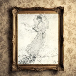 Moody Vintage Digital Art Print/ Dark Academia Painting/ Printable Old World Art/ Vintage Painting/ Moody Spring Art/ Sketch Art Print