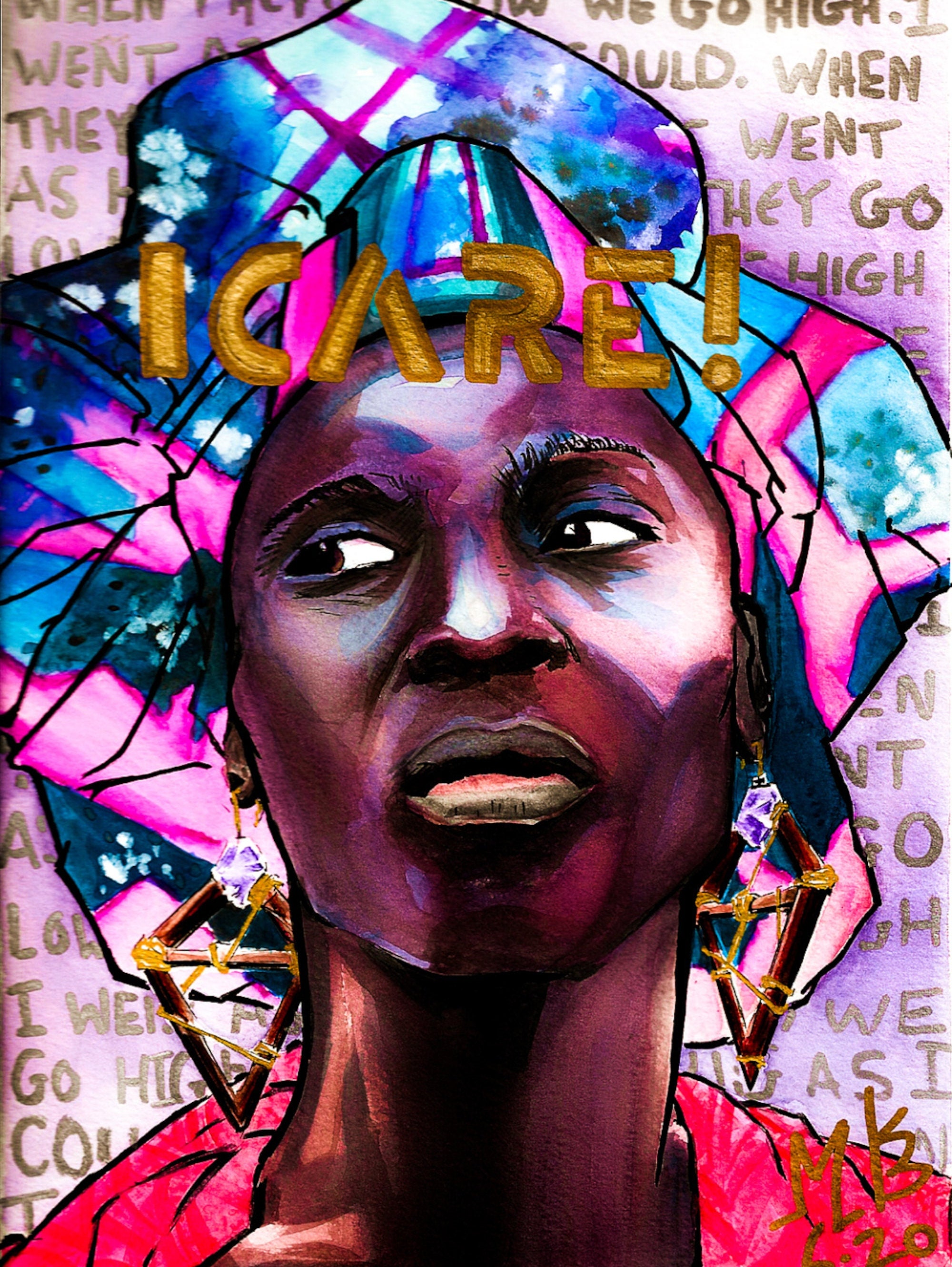 Fabulous Colorful African Woman Poster Etsy