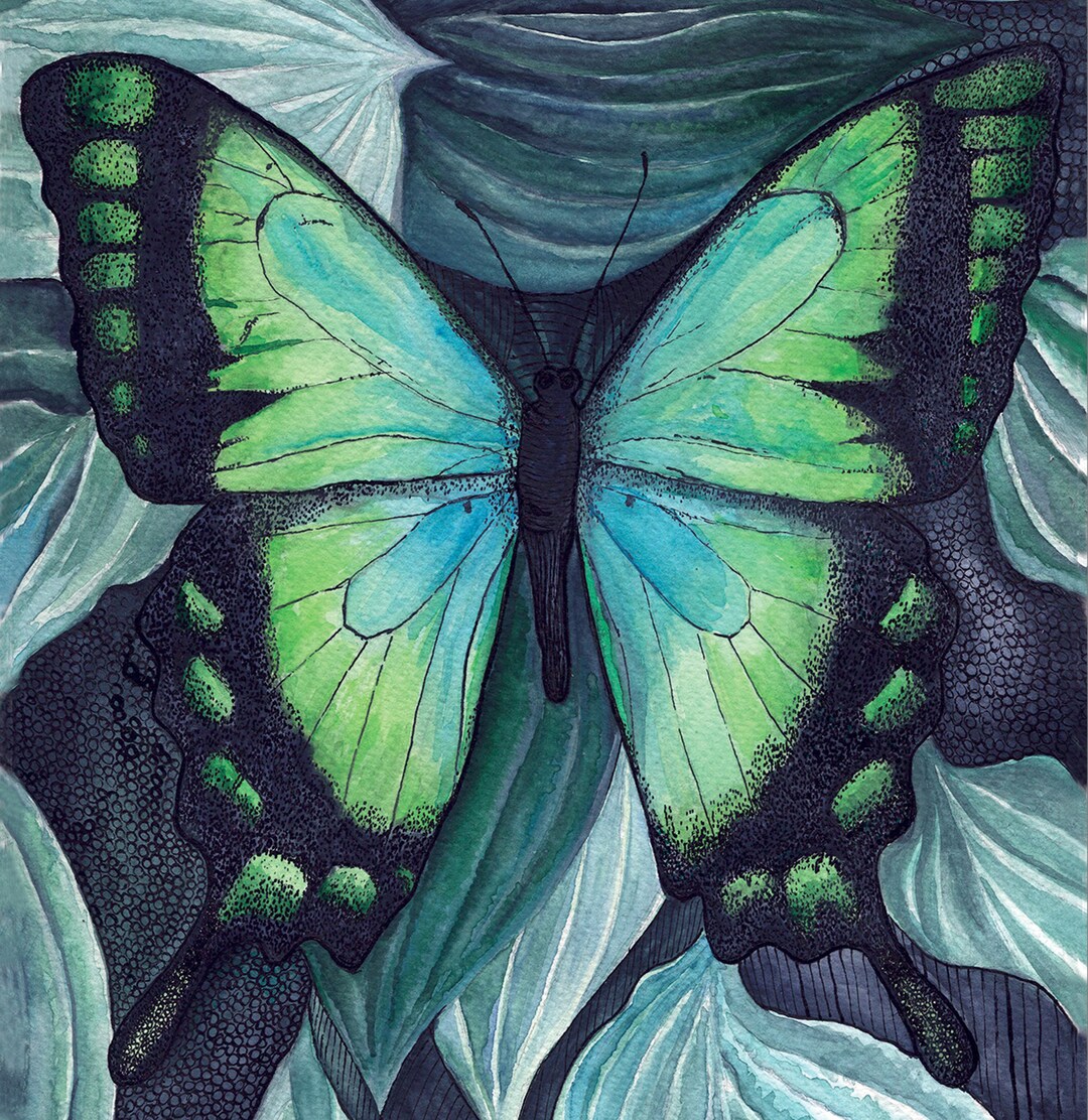 Butterfly Art Print, Watercolor Painting, Kids Room Decor, Wall Art