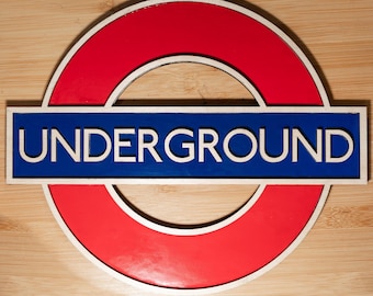 Placa personalizada para o metrô de Londres - Seu texto aqui