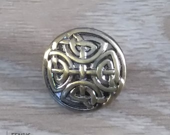Metal Buttons Bronze Celtic Knot Work Irish Viking 1/2 inch Shank Back