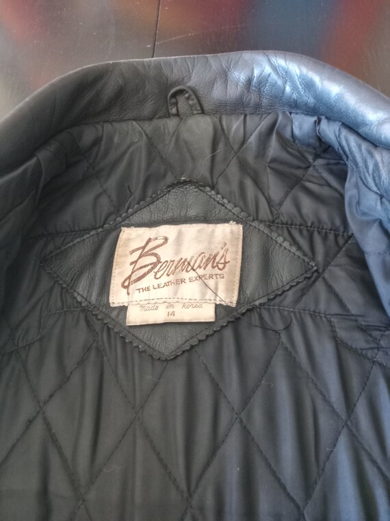 Vintage 1980s Leather Biker Jacket With Pins Patches Heavy