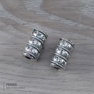 Beard Braid Beads Silver Viking Runes Norse Style - Last sets!