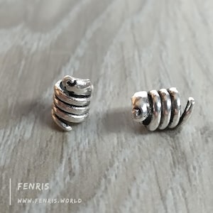Beard Braid Beads Silver Snake Set of 2