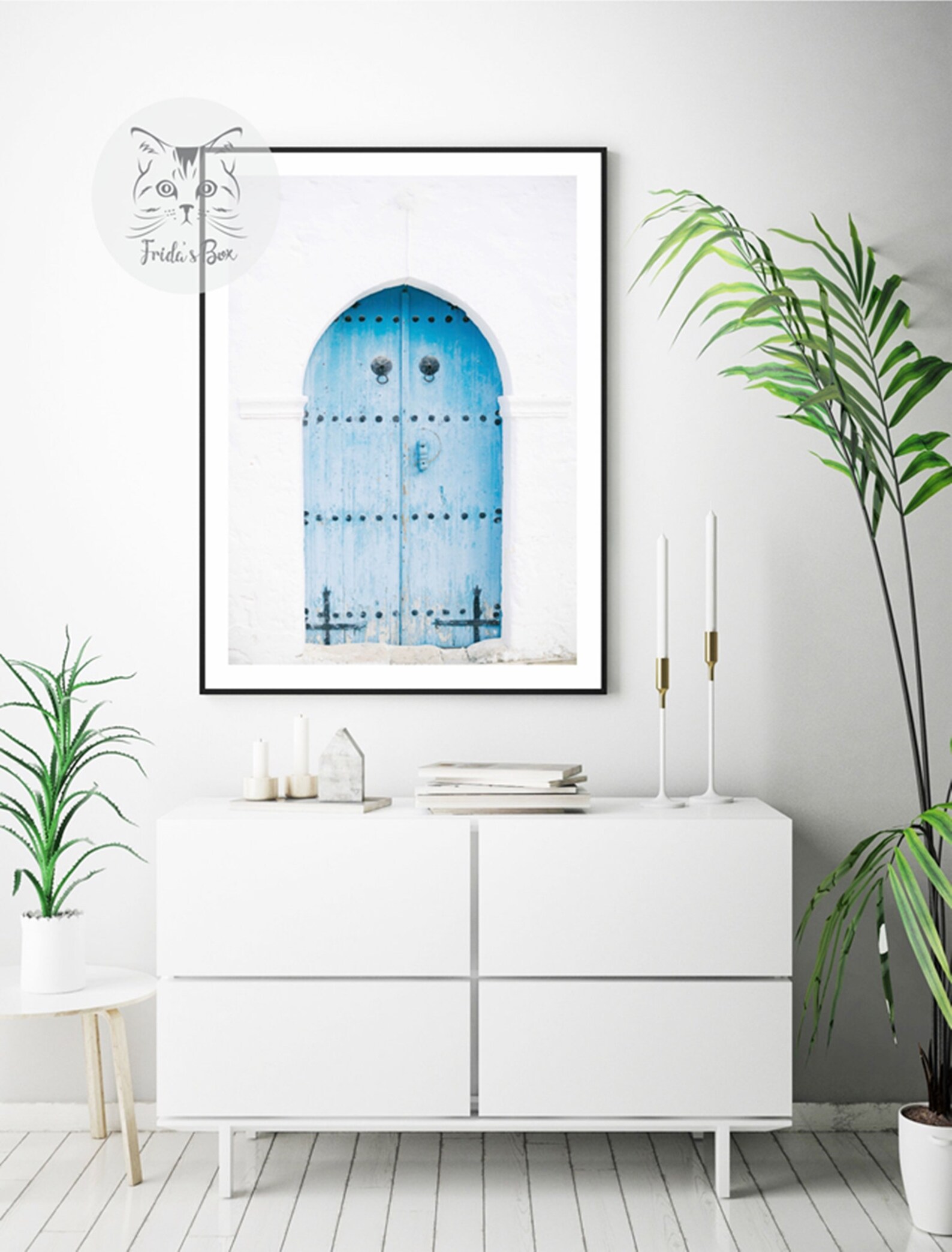 Blue Door print Pastel Blue Wall Art Mediterranean Decor Etsy