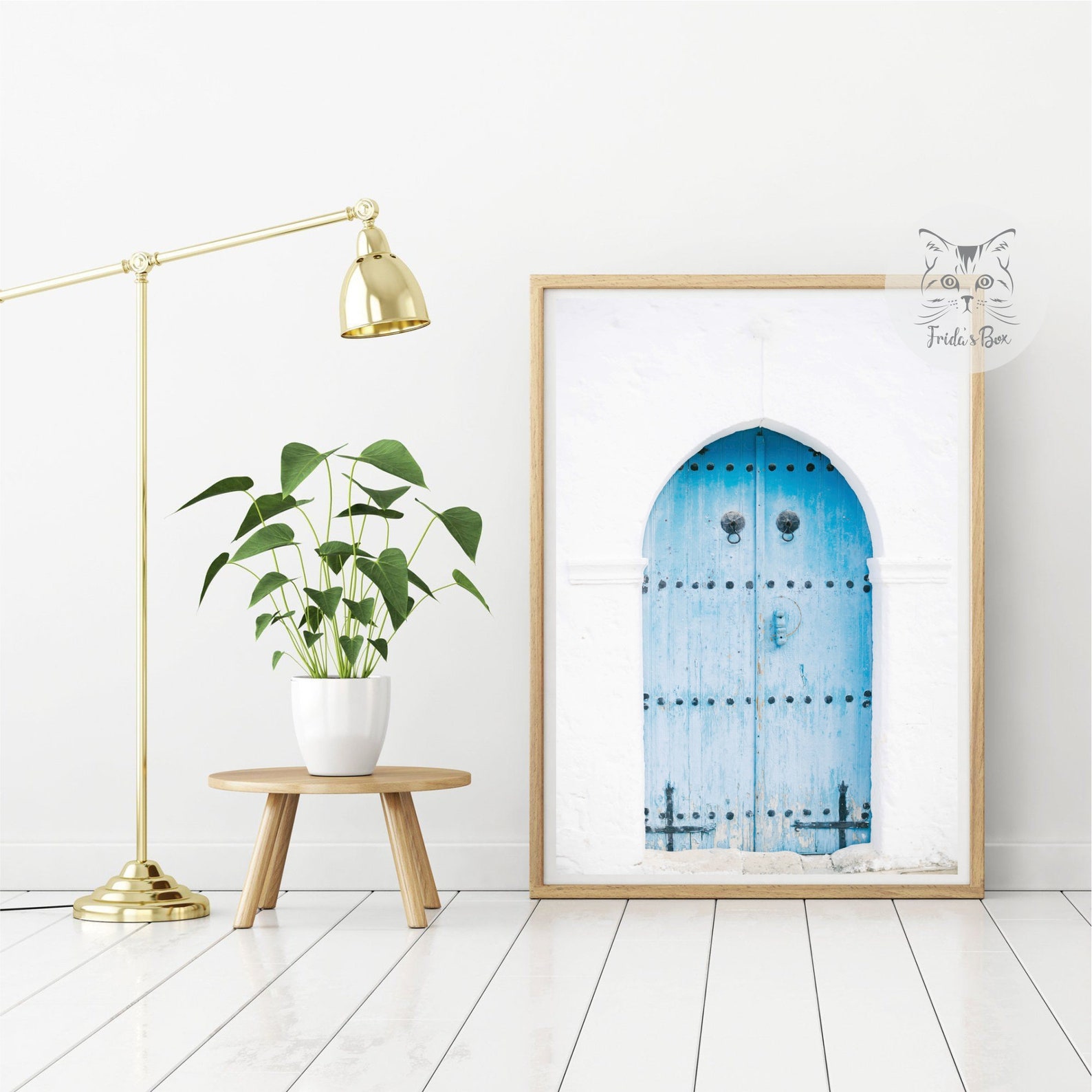 Blue Door print Pastel Blue Wall Art Mediterranean Decor Etsy