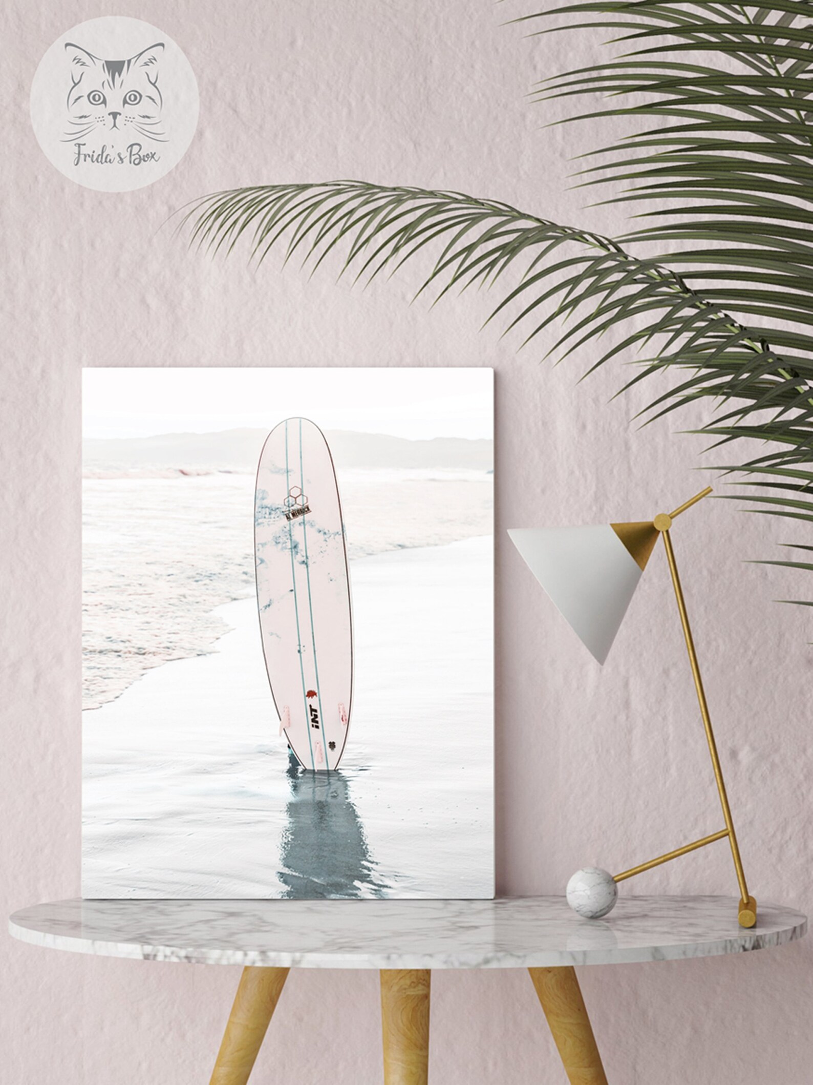 Surf Wall Art Pastel Pink Surfboard Print Pastel Prints Etsy