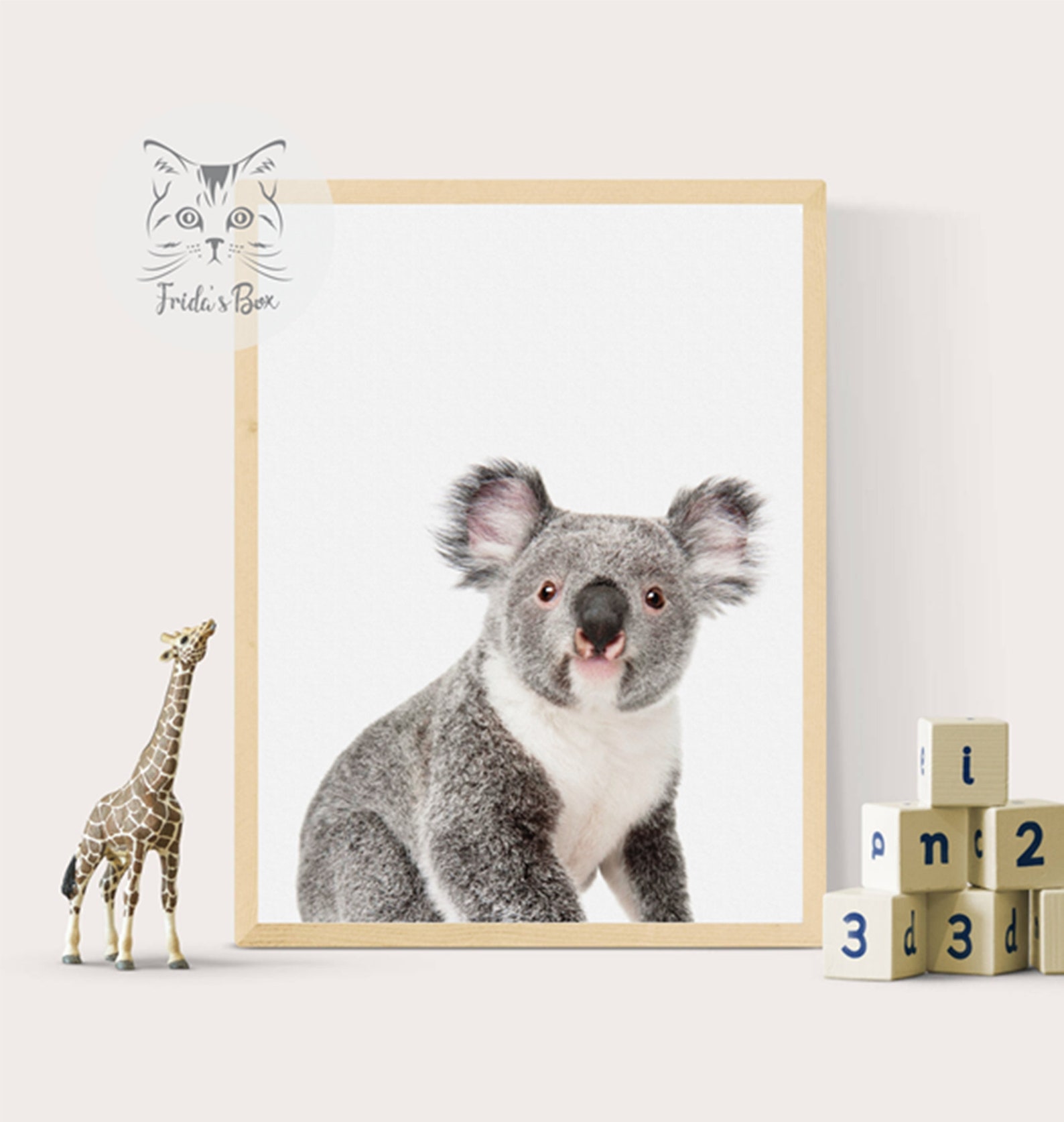 Koala Print Nursery Koala Wall Art Nursery Decor Animal Etsy