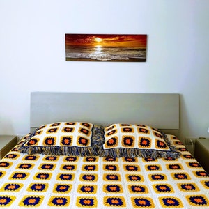 50s Vintage Handmade Granny Squares Crocheted Bedding Collection (Rugs included) from South Italy (Salento)