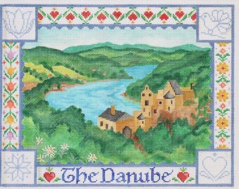 Handpainted Needlepoint Canvas The Danube needlepoint canvas