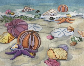Stitch Guide Digital Instant Download - for Needlepoint - Seashells at the Shore - Alice Peterson Design