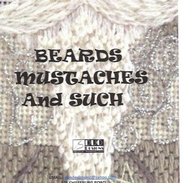 Beards Mustaches and Such, Book, Stitch Diagrams, Stitched Samples,Illustrations,Pocketbook Series