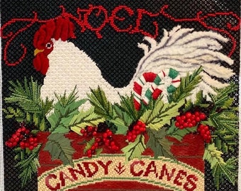 Stitch Guide, Only - PDF Instant Download, Noel Rooster, Needlepoint