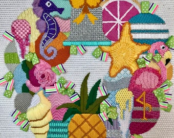 Lily Wreath Stitch Guide Only, PDF Format, Instant Download, Raymond Crawford Designs