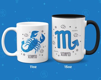 Scorpio Zodiac Ceramic Coffee Mug: 11oz or 15oz - Adorable & Unique Gift! Scorpio October 23 - November 21 Birthday Gift Astrology
