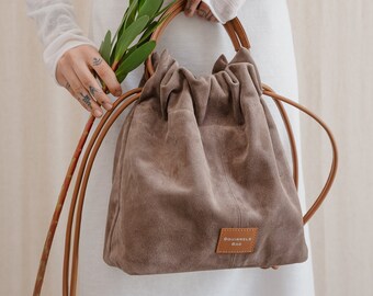 Suede hobo bag, Leather hobo bag, Shoulder Bag, Leather bag, Handbags, Leather Purses