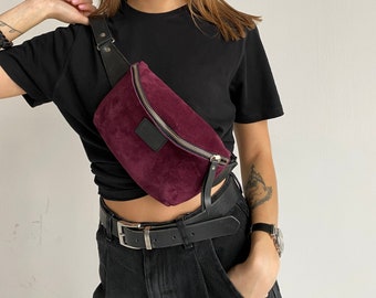 Leather Fanny pack for women, belt bag, Hip bag, Bum bag