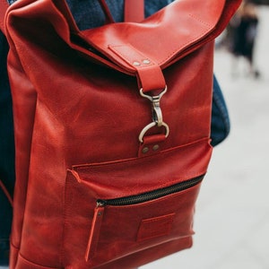 red leather backpack, Women Laptop backpack, Backpack women, gift for women who has everything, 21st birthday gift for her