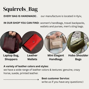 The image is a collage of four photographs showcasing different types of bags, including a laptop bag, leather shoppers, mini elegant handbags, and hobo shoulder bags.