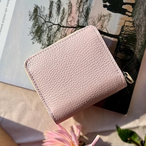 Cartera pequeña de cuero con cremallera para mujer, linda cartera para niñas, cartera estilo sándwich, cartera colorida