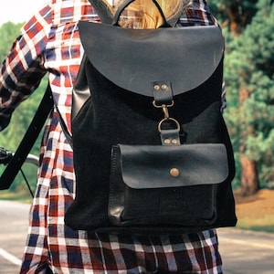 Black backpack, Aesthetic backpack, Leather backpack women, Suede backpack purse, Laptop backpack, Infusion backpack, Small backpack