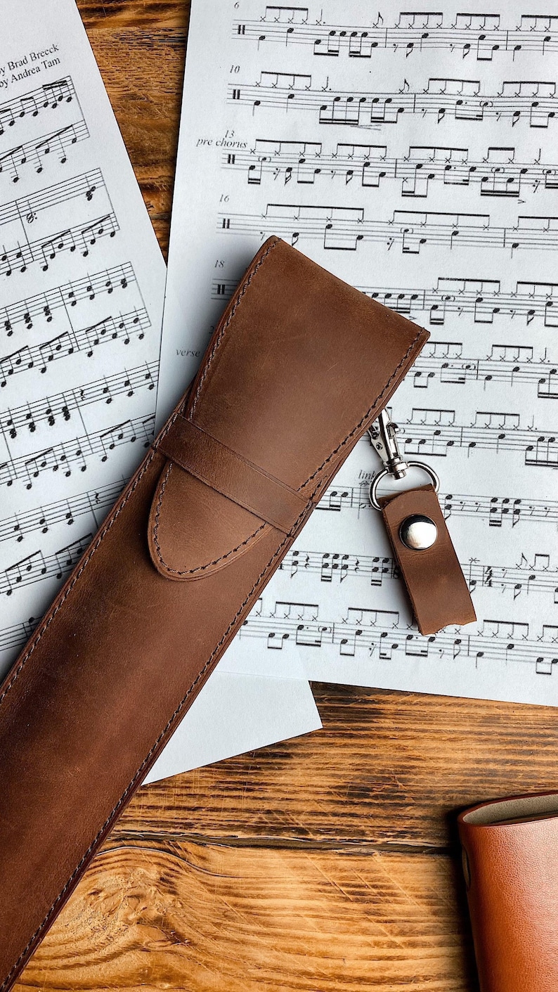 Drumstick Case, Leather drum stick bag, Leather drum stick Holder, Drum Sticks Gift for Drummer, Gift for musician, Drum accessories