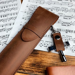leather drum stick bag Drumstick Case Leather drum stick Holder Drum Sticks Gift for Drummer Gift for musician Drum accessories image 3