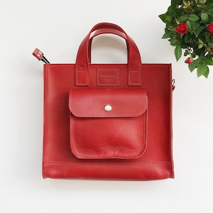 RED doctor bag, purse leather bag, crossbody bag, Medium shoulder bag, Vintage leather bags in MEDIUM sizes, 7 colors LEATHER