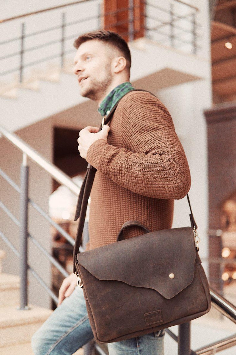 Messenger leather bag, Leather satchel, bag men leather Laptop bag, Brown leather bag, Shoulder bag, Laptop Bag, laptop sleeve 13inch