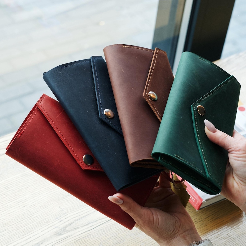 handmade leather wallet, faux leather, minimalist leather wallet, trifold leather wallet, bifold leather wallet, long leather wallet