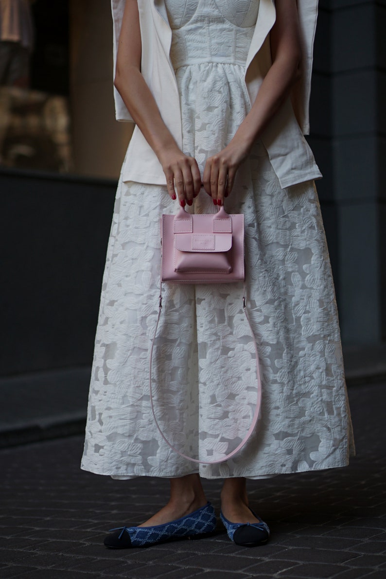 White leather bag, Bridesmaid tote bags image 9