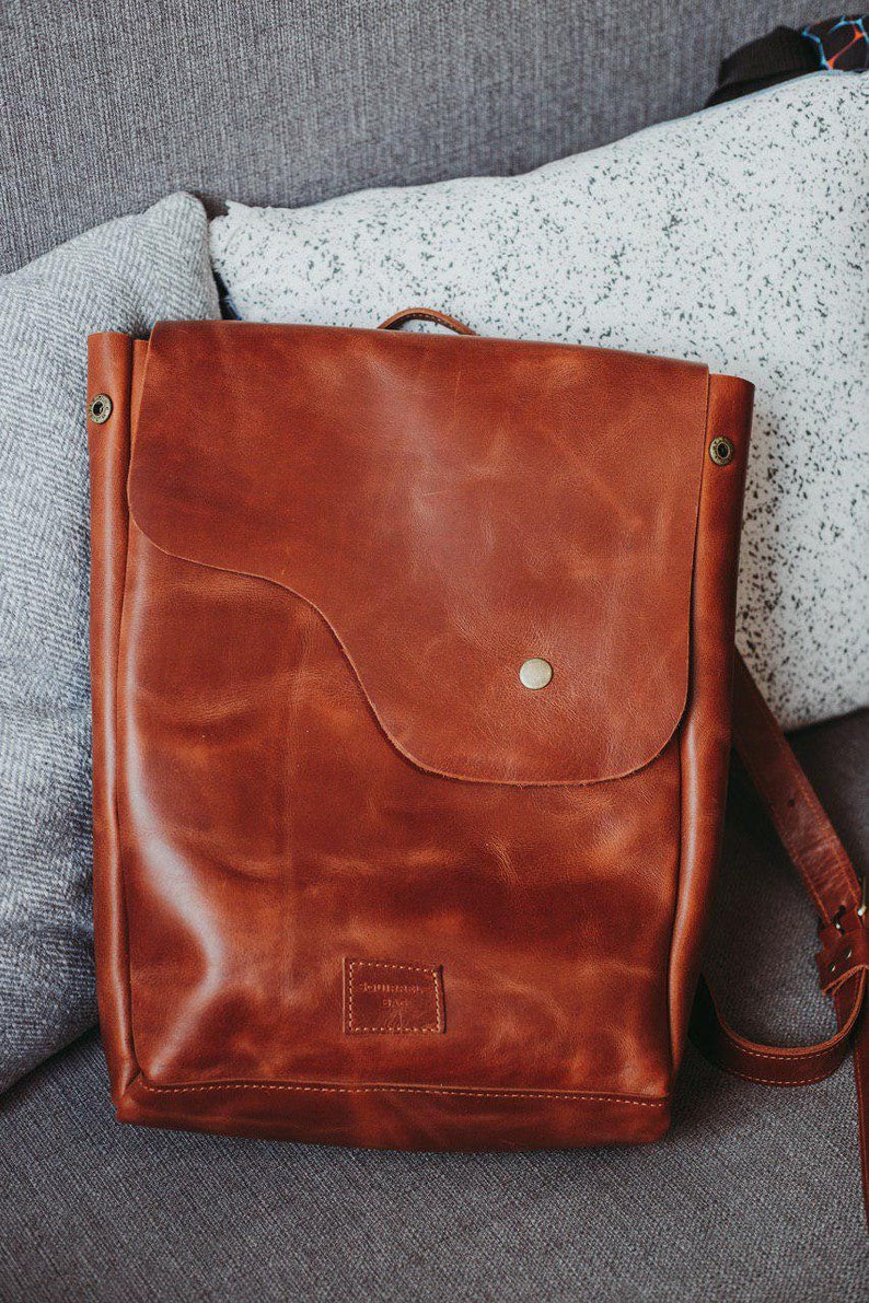 Light Brown Leather backpack men, laptop backpack for him, Tote backpack purse, Gifts for men, Groomsmen gifts for him, Gifts for boyfriend gift