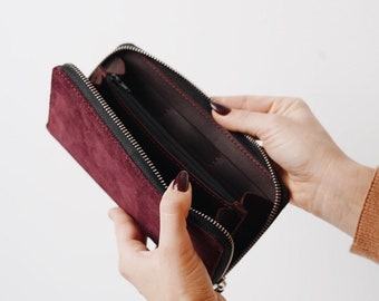 Leather wallet, Burgundy wallet women, Passport wallet, Minimalist Wallet, Personalized Wallet, Cute Wallet, Custom Wallet, Gift for grandma