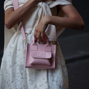 White leather bag, Bridesmaid tote bags Pink