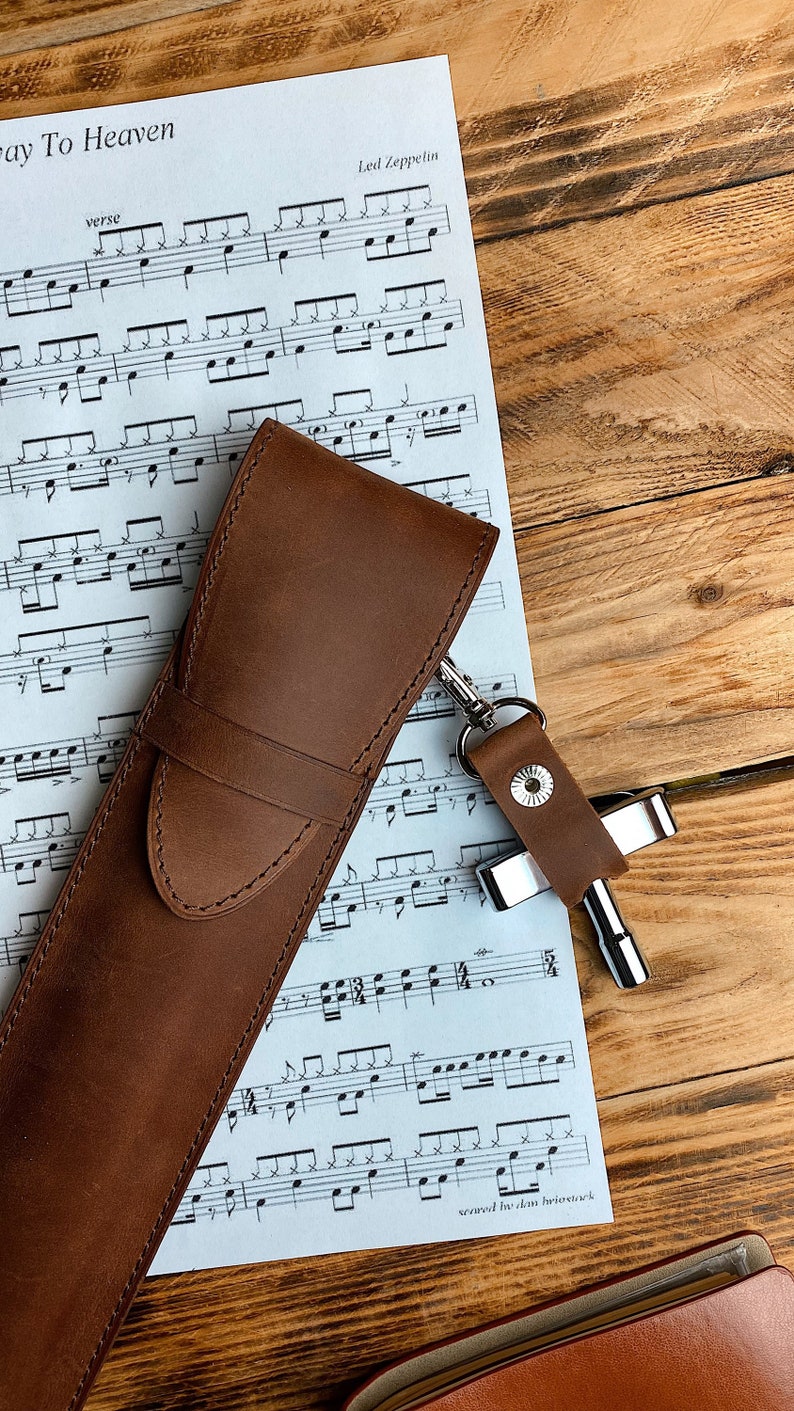 leather drum stick bag Drumstick Case Leather drum stick Holder Drum Sticks Gift for Drummer Gift for musician Drum accessories image 6