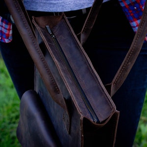 Brown Hobo bag, Leather tote bag for women, Leather tote bag laptop, Leather work bag women, Large tote bag with pockets