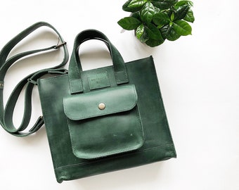 Leather satchel, Mini satchel, Leather Tote bag aesthetic, Personnalisable Shoulder bag, Small crossbody bag, Messenger bag