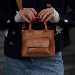Bolsos de piel italianos, bolso bandolera de piel marrón para mujer