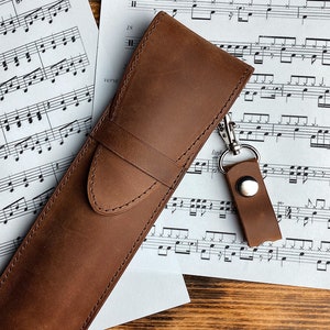 leather drum stick bag Drumstick Case Leather drum stick Holder Drum Sticks Gift for Drummer Gift for musician Drum accessories image 4