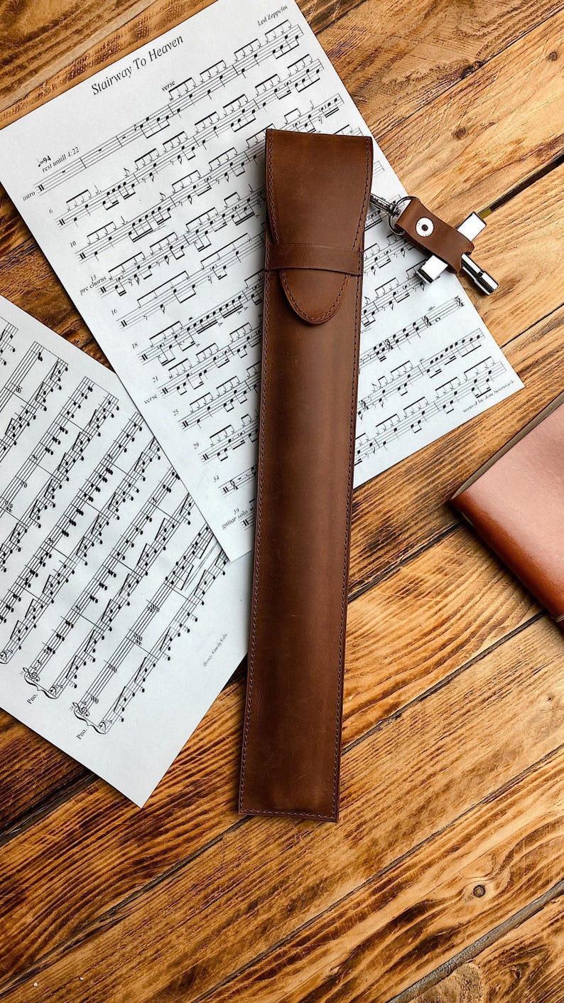 Drumstick Case, Leather drum stick bag, Leather drum stick Holder, Drum Sticks Gift for Drummer, Gift for musician, Drum accessories