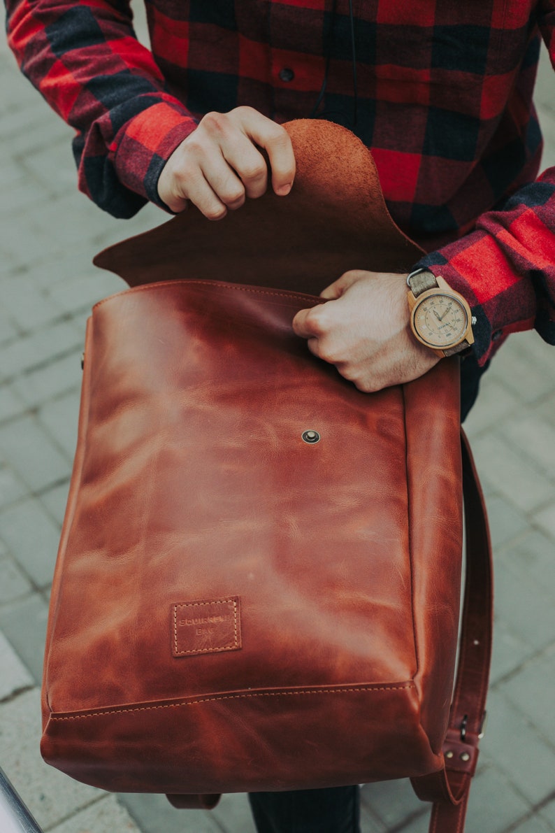 Leather backpack men, laptop backpack for him, Tote backpack purse, Gifts for men, Groomsmen gifts for him, Gifts for boyfriend gift